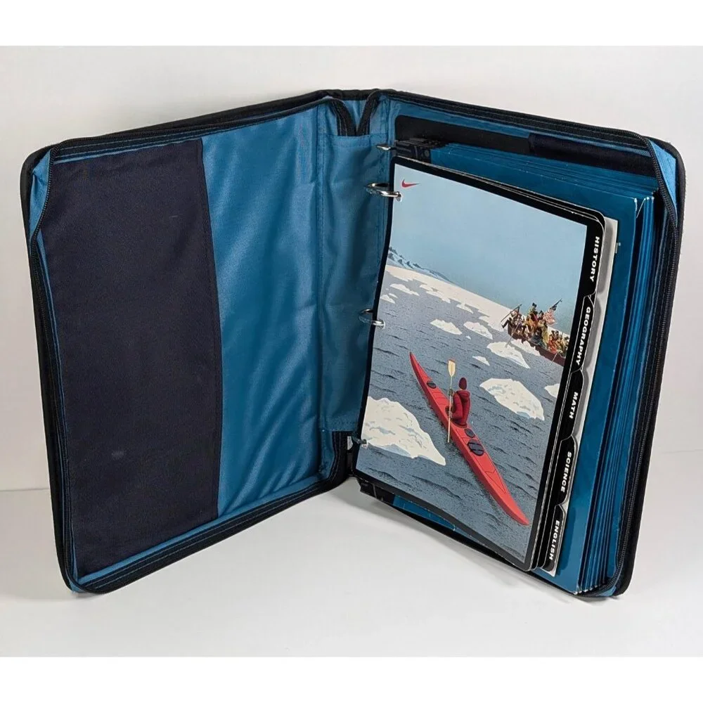 Vintage 90s Nike Mead School Folder Trapper Keeper With Folder Divider Inserts